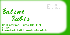 balint kubis business card